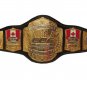 ADULT SIZE BLACK LEATHER STRAP CCF WORLD WRESTLING CHAMPIONSHIP BELT