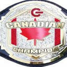 CANADIAN CHAMPION WRESTLING BELT BLACK LEATHER STRAP ADULT SIZE