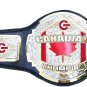 CANADIAN CHAMPION WRESTLING BELT BLACK LEATHER STRAP ADULT SIZE
