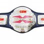 CZW X DIVISION CUSTOM MADE CHAMPION WRESTLING BELT BLACK LEATHER STRAP ADULT SIZE