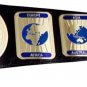 CZW INTERCONTINENTAL CUSTOM MADE CHAMPION WRESTLING BELT BLACK LEATHER STRAP ADULT SIZE