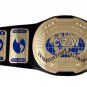 CZW INTERCONTINENTAL CUSTOM MADE CHAMPION WRESTLING BELT BLACK LEATHER STRAP ADULT SIZE