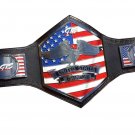 GTS UNITED STATES WRESTLING CHAMPIONSHIP BLACK LEATHER STRAP BELT ADULT SIZE