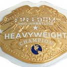 FREEDOM PRO HEAVYWEIGHT WRESTLING CHAMPIONSHIP WHITE LEATHER STRAP BELT ADULT SIZE