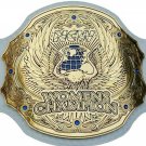 NCW WOMENS WRESTLING CHAMPION WHITE LEATHER STRAP BELT ADULT SIZE