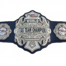 NEW WORLD TAG TEAM WRESTLING CHAMPIONSHIP BLACK LEATHER STRAP BELT ADULT SIZE