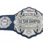NEW WORLD TAG TEAM WRESTLING CHAMPIONSHIP BLACK LEATHER STRAP BELT ADULT SIZE