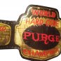 WORLD HARD CORE PUBGE CHAMPION WRESTLING BELT BLACK LEATHER STRAP
