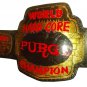 WORLD HARD CORE PUBGE CHAMPION WRESTLING BELT BLACK LEATHER STRAP