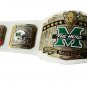 M THE HERD SPECIAL TEAMS WRESTLING CHAMPION BELT ADULT SIZE WHITE LEATHER STRAP