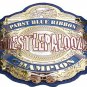 WRESTLEPALOOZA PABST BLUE RIBBON WRESTLING CHAMPION BELT ADULT SIZE BLUE LEATHER STRAP