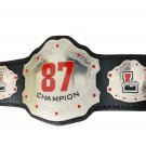 87 WRESTLING CHAMPIONSHIP BELT ADULT SIZE BLACK LEATHER STRAP