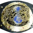 NXT UK TAG TEAM WRESTLING CHAMPIONS BELT ADULT SIZE BLACK LEATHER STRAP