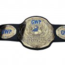 GWP GERMAN WRESTLING PROMOTION WORLD CHAMPION BELT ADULT SIZE BLACK LEATHER STRAP