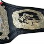UNITED WRESTLING NETWORK WORLD CHAMPIONSHIP BELT BLACK LEATHER STRAP ADULT SIZE