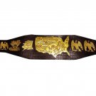 USA HEAVYWEIGHT WRESTLING CHAMPIONSHIP BELT ADULT SIZE BLACK LEATHER STRAP