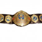 WORLD HEAVYWEIGHT WRESTLING CHAMPIONSHIP BELT BLACK LEATHER STRAP ADULT SIZE