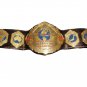 WORLD HEAVYWEIGHT WRESTLING CHAMPIONSHIP BELT BLACK LEATHER STRAP ADULT SIZE