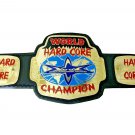 WORLD HARD CORE WRESTLING CHAMPIONSHIP BELT ADULT SIZE BLACK LEATHER STRAP