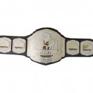MIX FIGHT GALA WRESTLING CHAMPIONSHIP DUAL PLATED BELT ADULT SIZE BLACK LEATHER STRAP