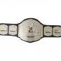 MIX FIGHT GALA WRESTLING CHAMPIONSHIP DUAL PLATED BELT ADULT SIZE BLACK LEATHER STRAP