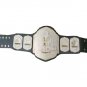 MIX FIGHT GALA WRESTLING CHAMPIONSHIP DUAL PLATED BELT ADULT SIZE BLACK LEATHER STRAP