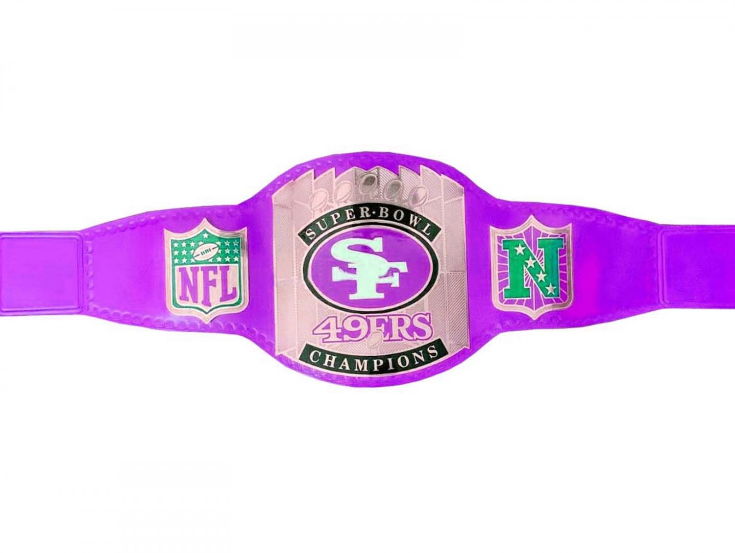 SUPER BOWL SF 49ERS CUSTOMIZE  WRESTLING CHAMPIONSHIP BELT ADULT SIZE PURPLE LEATHER STRAP