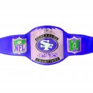 SUPER BOWL SF 49ERS CUSTOMIZE  WRESTLING CHAMPIONSHIP BELT ADULT SIZE BLUE LEATHER STRAP