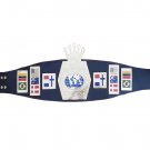 NWA WORLD JUNIOR HEAVYWEIGHT WRESTLING CHAMPIONSHIP BELT BLACK LEATHER STRAP ADULT SIZE