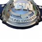 PCW HEAVYWEIGHT WRESTLING CHAMPIONSHIP 3D DUAL PLATED NICKLE BELT BLACK LEATHER STRAP ADULT SIZE