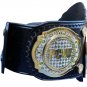 PCW HEAVYWEIGHT WRESTLING CHAMPIONSHIP 3D DUAL PLATED NICKLE BELT BLACK LEATHER STRAP ADULT SIZE