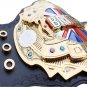 BRITISH HEAVYWEIGHT WRESTLING CHAMPIONSHIP CUSTOM 3D DUAL PLATED NICKLE  BELT BLACK LEATHER STRAP