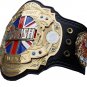 BRITISH HEAVYWEIGHT WRESTLING CHAMPIONSHIP CUSTOM 3D DUAL PLATED NICKLE  BELT BLACK LEATHER STRAP