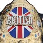 BRITISH HEAVYWEIGHT WRESTLING CHAMPIONSHIP CUSTOM 3D DUAL PLATED NICKLE  BELT BLACK LEATHER STRAP