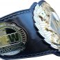 PCW CRUISERWEIGHT WRESTLING CHAMPIONSHIP 3D DUAL PLATED NICKLE BELT BLACK LEATHER STRAP ADULT SIZE