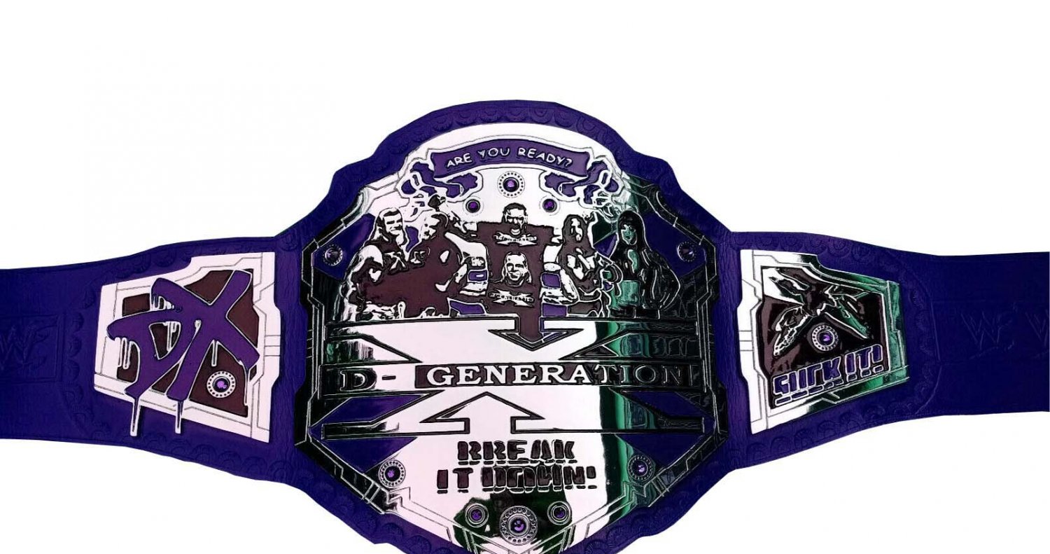 DX GENERATION BREAK IT DOWN WRESTLING CHAMPIONSHIP CUSTOM MADE RELEATHER BLUE BELT ADULT SIZE