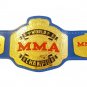 WORLD MMA BOXING CHAMPIONSHIP BLUE LEATHER STRAP BELT ADULT SIZE