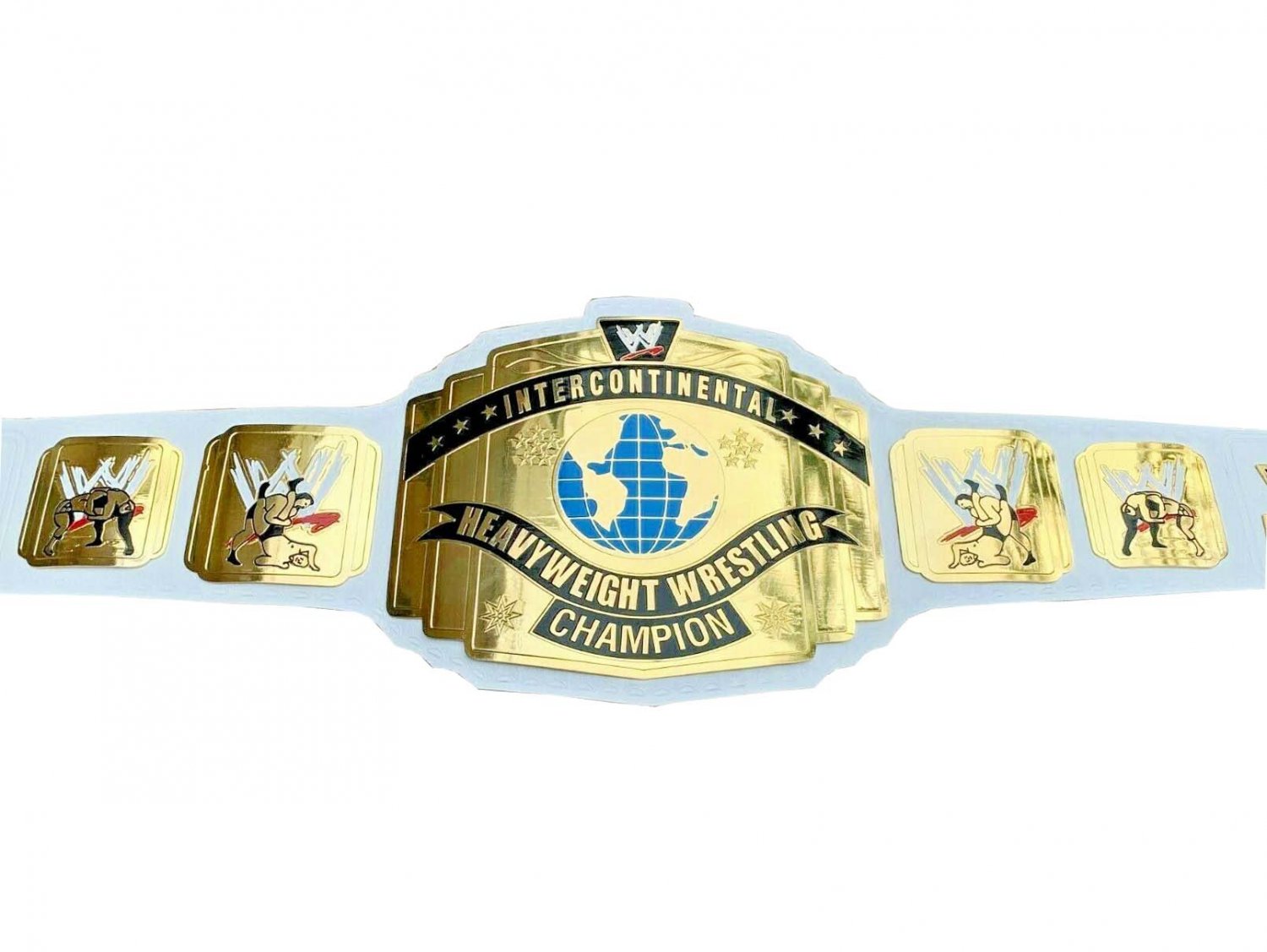 INTERCONTINENTAL WRESTLING CHAMPIONSHIP BELT WHITE LEATHER STRAP