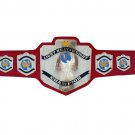 LIGHT HEAVYWEIGHT WRESTLING CHAMPIONSHIP BELT RED LEATHER STRAP