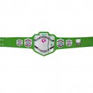 LIGHT HEAVYWEIGHT WRESTLING CHAMPIONSHIP RE LEATHER CUSTOM MADE BELT GREEN LEATHER STRAP
