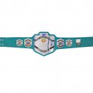 LIGHT HEAVYWEIGHT WRESTLING CHAMPIONSHIP RE LEATHER CUSTOM MADE BELT LIME BLUE LEATHER STRAP