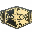 NXT TAG TEAM WRESTLING CHAMPIONS BELT ADULT SIZE BLACK LEATHER STRAP