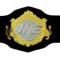 ONE MMA BOXING CHAMPIONSHIP BELT ADULT SIZE BLACK LEATHER STRAP