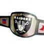 RAIDERS NFL WRESTLING CHAMPIONSHIP BELT BLACK LEATHER STRAP ADULT SIZE
