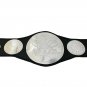 TAG TEAM WRESTLING CHAMPIONSHIP BELT BLACK LEATHER STRAP ADULT SIZE