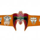 ULTIMATE WARRIOR WRESTLING CHAMPIONSHIP BELT RE LEATHER ORANGE CUSTOM MADE LEATHER STRAP ADULT SIZE