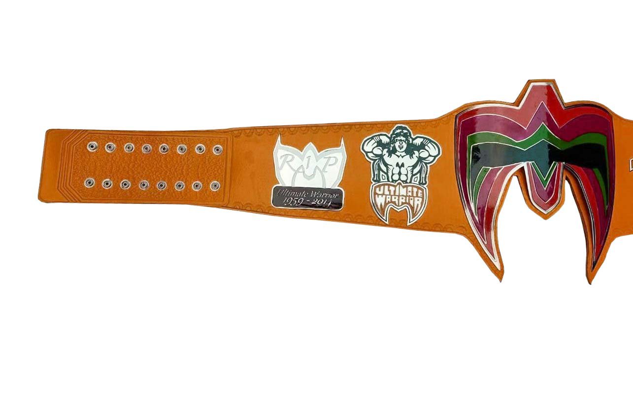 Ultimate Warrior Wrestling Championship Belt Re Leather Orange Custom