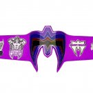 ULTIMATE WARRIOR WRESTLING CHAMPIONSHIP BELT RE LEATHER PURPLE CUSTOM MADE LEATHER STRAP ADULT SIZE