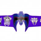 ULTIMATE WARRIOR WRESTLING CHAMPIONSHIP BELT RE LEATHER BLUE CUSTOM MADE LEATHER STRAP ADULT SIZE