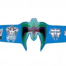 ULTIMATE WARRIOR WRESTLING CHAMPIONSHIP BELT RE LEATHER LIME BLUE CUSTOM MADE LEATHER STRAP